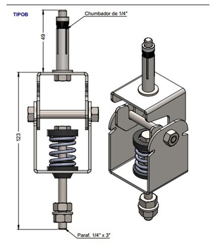 Amortecedor para forro acústico C-02-C(8-20kg) / peça