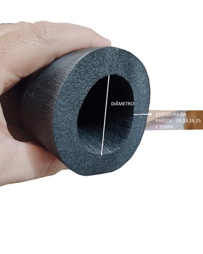 Tubo isolamento Elastomerico 1.7/8"(48mm)parede 9mm-2mt