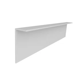 Rodape Embutido"L invertido" Alum.Bco Fosco 13X50-3M